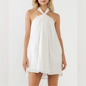 NWT ▶️ Free The Roses ◀️ Lace Eyelet Halter Neck Flounce Dress XS